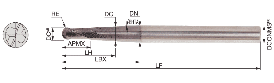 Tungaloy Japan | 転削 > ソリッドエンドミル > ボールエンドミル