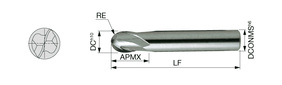 Tungaloy Japan | 転削 > ソリッドエンドミル > ボールエンドミル